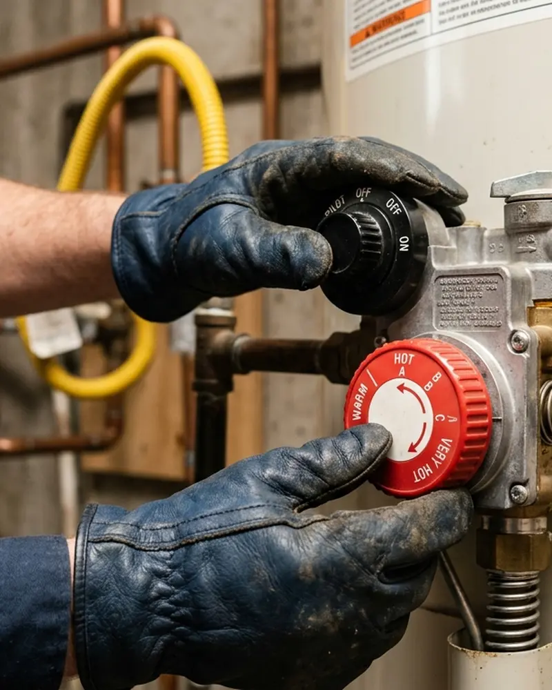 Close-up of Gas Line Repair & Installation work by Water Heater Jockey in Round Lake